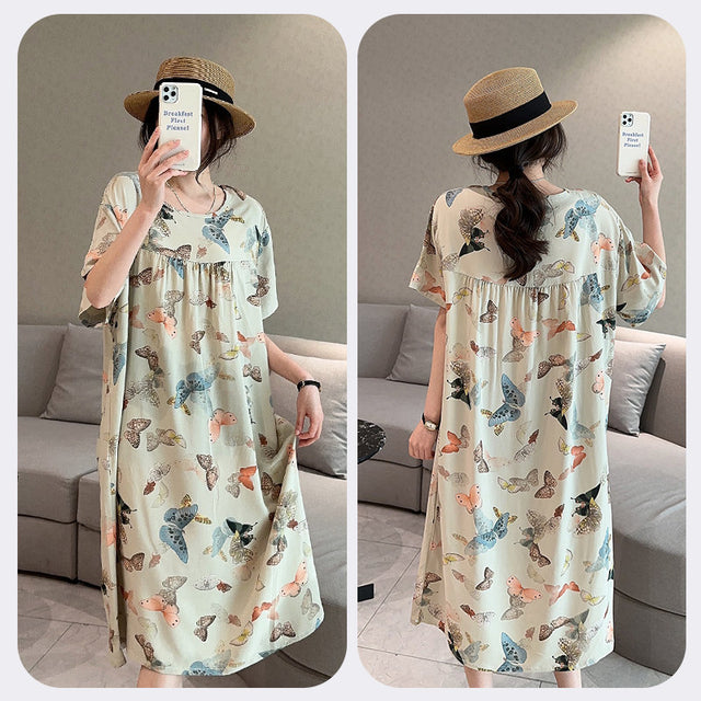 Soft Floral Short Sleeve Nightgown