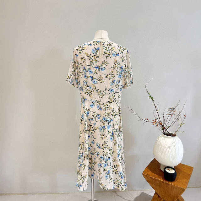 Mulberry Silk Floral Short Sleeve Maxi Dress