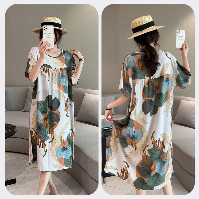 Soft Floral Short Sleeve Nightgown