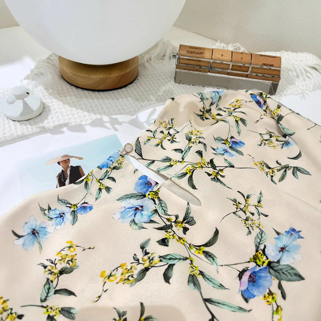 Mulberry Silk Floral Short Sleeve Maxi Dress