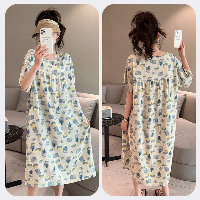 Soft Floral Short Sleeve Nightgown